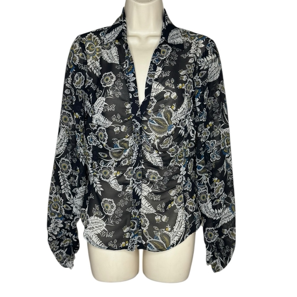 Bailey 44 Black Floral Blouse